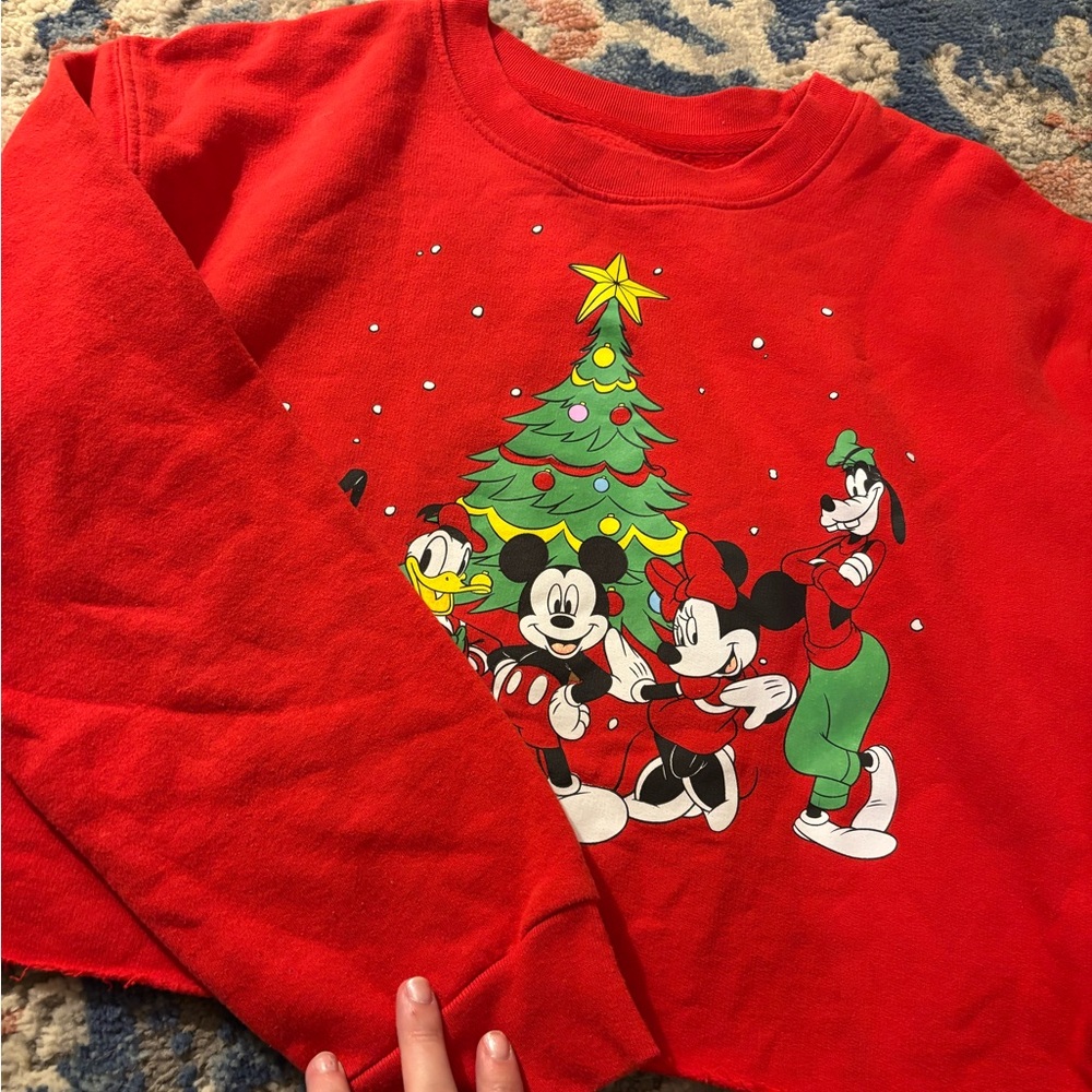 Disney Red Holiday Sweatshirt - cropped